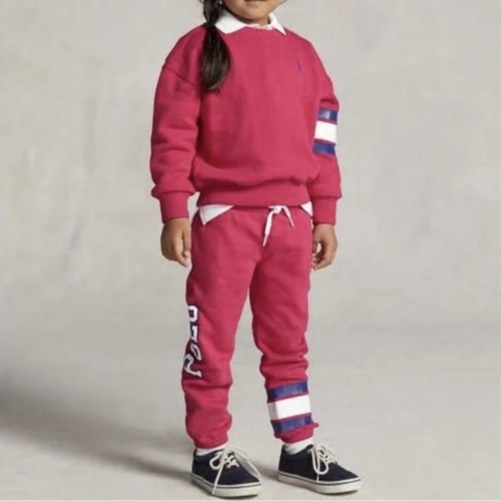 POLO RALPH LAUREN GIRLS COLLEGIATE JOGGER PANTS NWOT